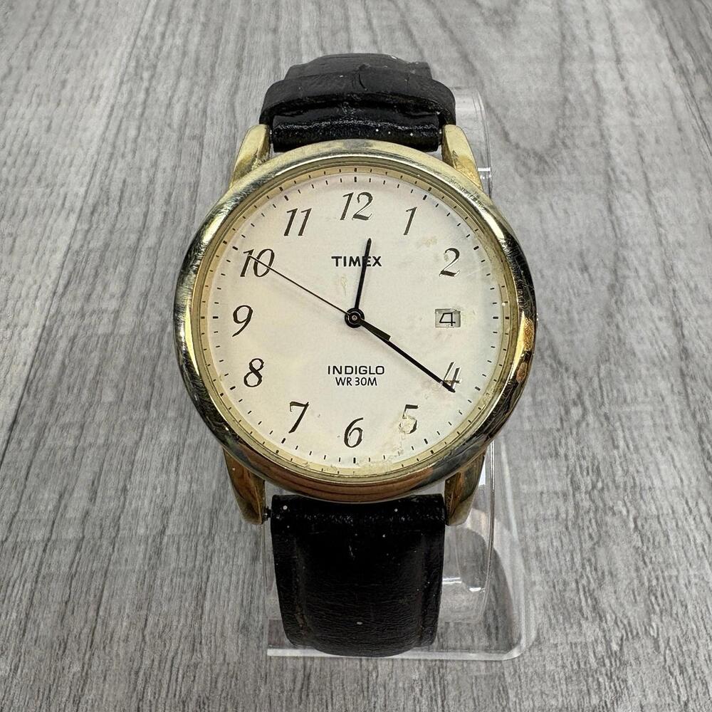 Timex Indiglo Easy Reader – Gold Tone w/ Date Window